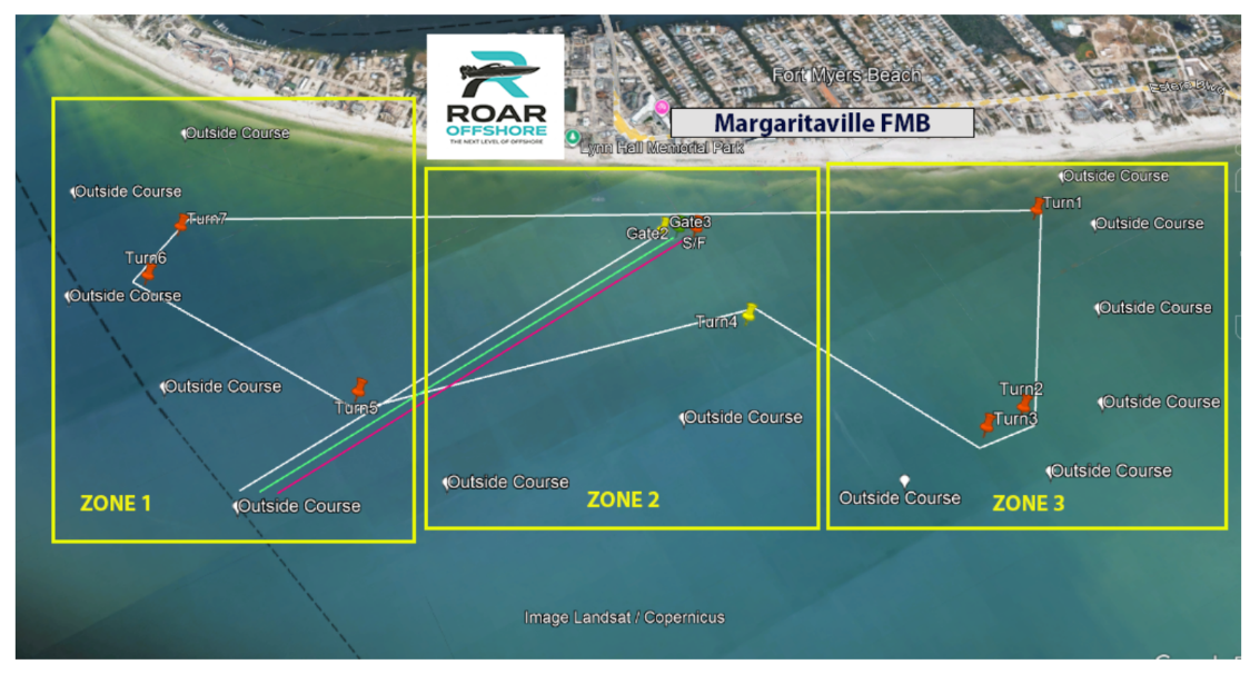 ROAR Offshore Race Track Circuit and Locations Map